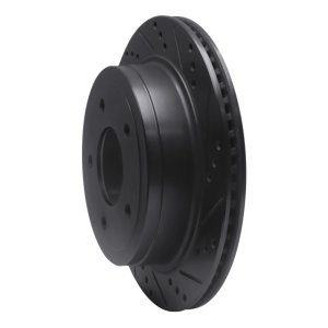 Ford E-150 Club Wagon Brake Rotor (1) - Rear Right - R1 Concepts - Drilled & Slotted - Black - `04-`06